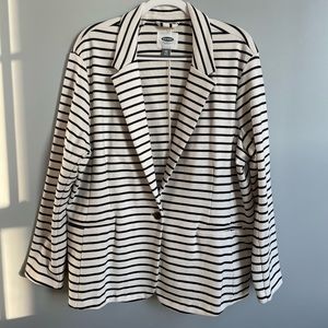 Old Navy Women’s White Blazer with Black Stripes Size XXL